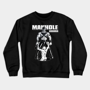 Manhole Vintage Retro Leather Gay Chicago LGBT Crewneck Sweatshirt